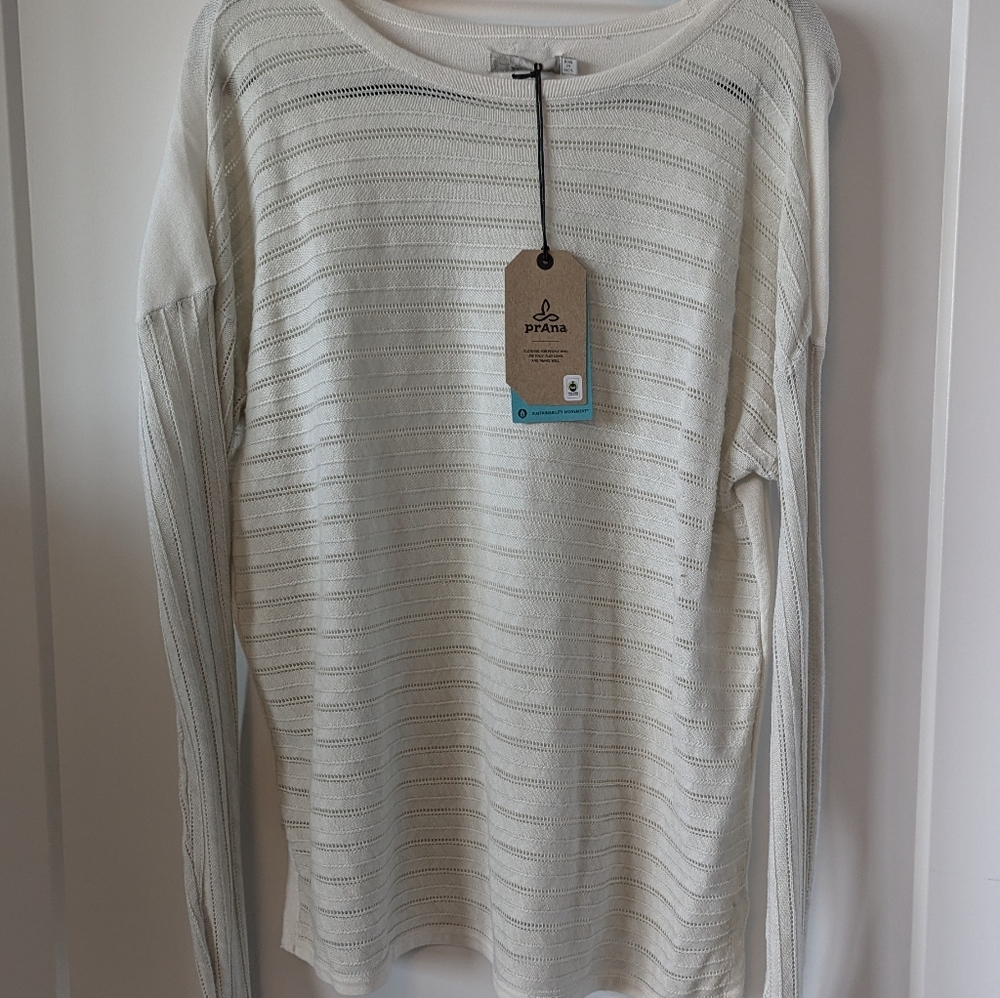 NWT Prana XL creamy white Madeline Sweater